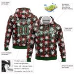 Custom Name and Number 3D Christmas Plaid Hoodie Sweatshirt - Personalized Red Green White Pullover for Snow Sports Personalized
