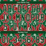 Custom Name and Number 3D Christmas Trees Hoodie Sweatshirt for Sports, Red Green-White Pullover Personalized Stitched Red
