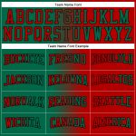Personalized Custom Name and Number Sports Hoodie - Stitched Red Kelly Green-Black Gradient Pullover Sweatshirt Personalized