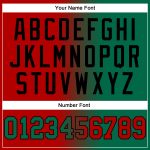 Personalized Custom Name and Number Sports Hoodie - Stitched Red Kelly Green-Black Gradient Pullover Sweatshirt Personalized