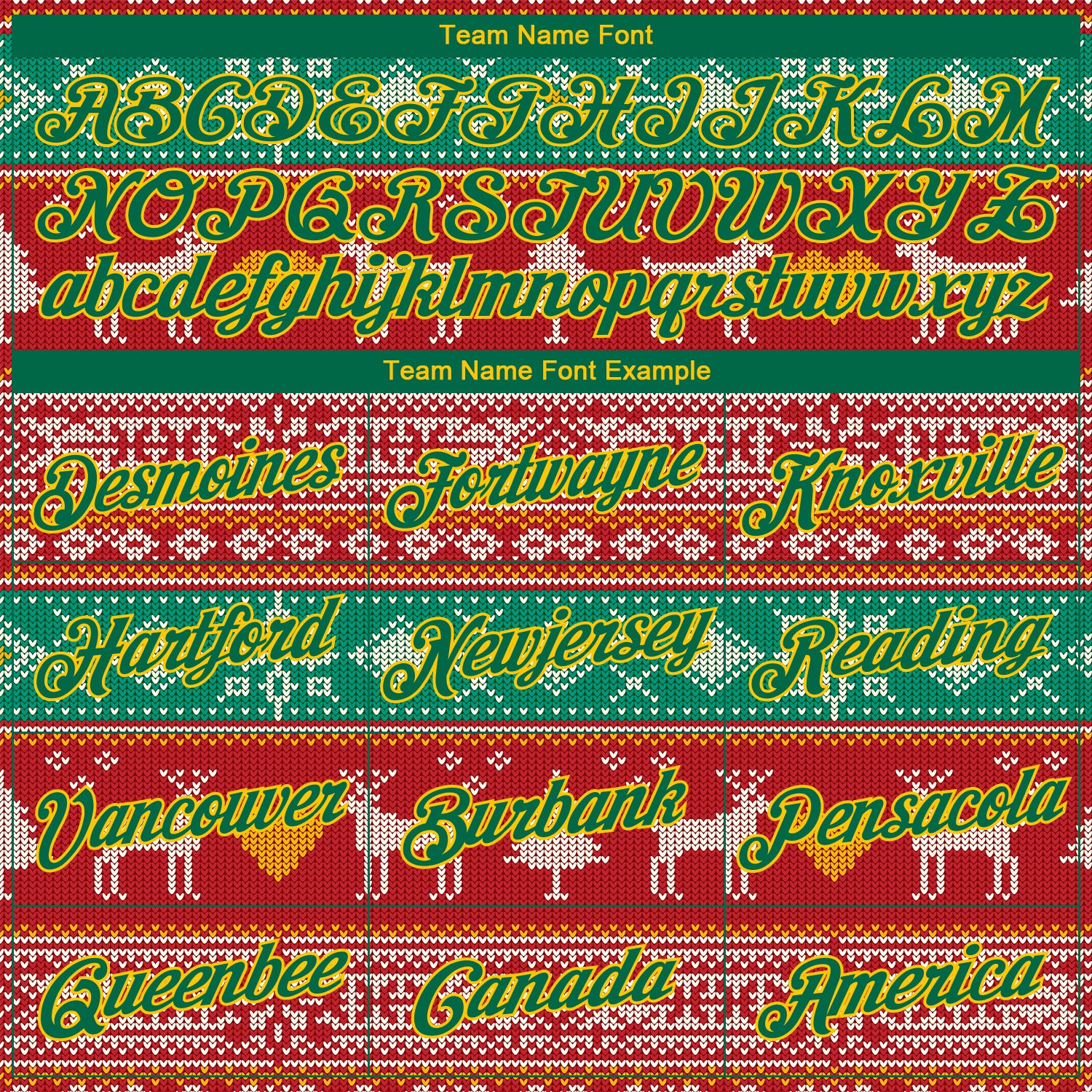 Personalized Stitched Red Kelly Green-Gold 3D Christmas Reindeers Sports Pullover Sweatshirt Hoodie Team Custom Name and Number Custom Name Number Christmas Reindeer Hoodie Sweatshirt - Personalized Stitched Red Green Gold 3D Pullover for Team Personalized - Image 3
