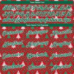 Personalized 3D Christmas Trees Hoodie, Red Kelly Green-White Sports Pullover Sweatshirt Personalized Stitched Red Kelly
