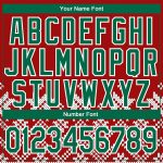 Custom Name Number 3D Sports Hoodie with Christmas Snowflakes in Red Kelly Green White - Personalized Pullover Sweatshirt