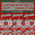 Custom Name Number 3D Sports Hoodie with Christmas Snowflakes in Red Kelly Green White - Personalized Pullover Sweatshirt