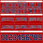 Custom Name and Number Stitched Football Hooded Sweatshirt in Red Navy-White Personalized Stitched Red Navy-White Football