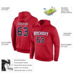 Custom Name & Number Sports Hoodie - Red Navy-White Stitched Pullover Sweatshirt Personalized Stitched Red Navy-White Sports
