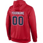 Custom Name & Number Sports Hoodie - Red Navy-White Stitched Pullover Sweatshirt Personalized Stitched Red Navy-White Sports