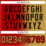 Custom Name Number Hoodie Sweatshirt - Personalized Red Old Gold Black Gradient Fashion Sports Pullover Personalized Stitched