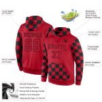 Custom Red-Black Sports Hoodie Pullover Sweatshirt - Personalized Stitched Design Personalized Stitched Red Red-Black Sports