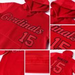 Custom Team Name Number Hoodie, Personalized Red Black Pullover Sweatshirt, Stitched Sports Design Personalized Stitched