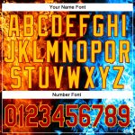 Custom Flame Sports Hoodie with 3D Pattern Design, Personalized Red & Gold Pullover Sweatshirt, Team Name & Number Personalized