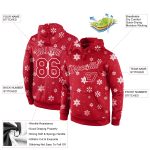 Custom Name Number 3D Christmas Hoodie Pullover Sweatshirt Red Red-White Sports Design - Personalized Team Apparel Personalized