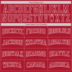 Custom Name Number Sports Hoodie Pullover Sweatshirt Red-White Stitched Personalized Team Apparel Personalized Stitched Red