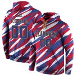 Custom Name and Number Sports Hoodie with 3D Pattern Design in Red and Old Gold - Personalized Pullover Sweatshirt Personalized