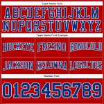 Custom Stitched Red Royal-White Football Hoodie with Personalized Name & Number - Pullover Sweatshirt Personalized Stitched