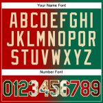 Personalized Vintage Mexican Flag Pullover Hoodie with Custom Name and Number in Red and Kelly Green-City Cream Gradient