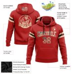 Personalized Vintage USA Flag Football Hoodie Custom Name Number Sweatshirt Pullover Red Cream-Black Team Apparel Personalized