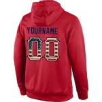 Custom Name Number Vintage Red USA Flag Pullover Hoodie Cream Sports Sweatshirt Personalized Stitched Red Vintage USA Flag-Cream