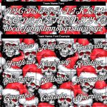 Custom Name and Number Personalized 3D Skull Hoodie with Santa Hat - Red, White, Black Sports Pullover Sweatshirt Personalized