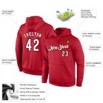 Red White Black Personalized Sports Hoodie Pullover Sweatshirt for Men and Women Personalized Stitched Red White-Black Sports