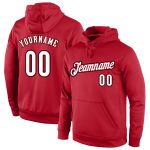 Red White Black Personalized Sports Hoodie Pullover Sweatshirt for Men and Women Personalized Stitched Red White-Black Sports