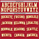 Personalized Red White Gold Sports Hoodie Sweatshirt Pullover - Custom Stitched Design Personalized Stitched Red White-Gold