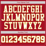Personalized Red White Gold Sports Hoodie Sweatshirt Pullover - Custom Stitched Design Personalized Stitched Red White-Gold