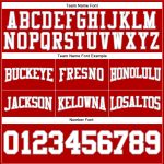 Custom Team Football Hoodie with Personalized Name & Number - Stitched Pullover Sweatshirt in Red, White & Gray Personalized