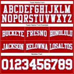 Custom Team Hoodie with Personalized Name & Number - Red, White & Light Blue Stitched Football Pullover Sweatshirt Personalized