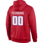 Custom Team Name Number Pullover Hoodie Sweatshirt Red White Light Blue Stitched Sports Personalized Stitched Red White-Light