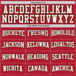 Custom Team Hoodie with Personalized Name and Number - Red White and Old Gold Pullover Sweatshirt Personalized Stitched Red
