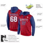 Custom Spider Sports Hoodie - Personalized 3D Pattern Pullover Sweatshirt with Team Name and Number in Red, White, and Royal