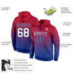 Custom Team Name Number Pullover Hoodie Sweatshirt - Personalized Red White Royal Fade Fashion Sports Style Personalized