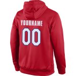 Custom Team Name Number Royal Sports Hoodie Stitched Pullover Sweatshirt Red White Personalized Stitched Red White-Royal