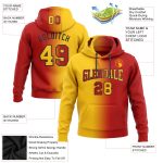 Custom Name Number Sports Hoodie Pullover Sweatshirt Red Yellow Black Gradient Personalized Fashion Team Apparel Personalized