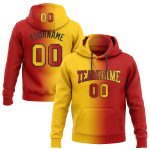 Custom Name Number Sports Hoodie Pullover Sweatshirt Red Yellow Black Gradient Personalized Fashion Team Apparel Personalized