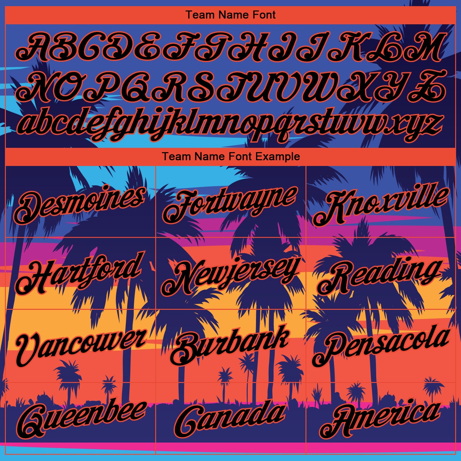 Personalized Stitched Royal Black-Orange 3D Pattern Design Palm Trees Sports Pullover Sweatshirt Hoodie Team Custom Name and Number Custom Name and Number Sports Hoodie with 3D Palm Trees Design - Personalized Black-Orange Pullover Sweatshirt Personalized - Image 3