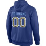 Custom Name Number Sports Hoodie Personalized Light Blue Royal Camo Pullover Sweatshirt Personalized Stitched Royal Camo-Light