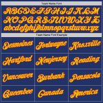 Custom Royal Gold-Orange Sports Hoodie with Personalized Name and Number - Stitched Pullover Sweatshirt Personalized Stitched