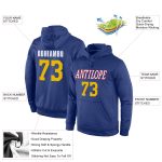 Custom Name and Number Sports Hoodie Royal Gold-Red Pullover Sweatshirt Personalized Team Design Personalized Stitched Royal