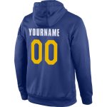 Custom Name and Number Sports Hoodie Royal Gold-Red Pullover Sweatshirt Personalized Team Design Personalized Stitched Royal
