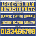 Custom Name Number Royal Gold-White Football Hoodie Pullover Sweatshirt Personalized Team Apparel Personalized Stitched Royal