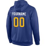 Personalized Royal Gold-White Sports Hoodie Pullover Sweatshirt for Adults Personalized Stitched Royal Gold-White Sports