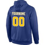 Custom Team Name & Number Pullover Hoodie - Personalized Royal Gold-White Sports Sweatshirt Personalized Stitched Royal Gold-White