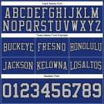 Custom Name Number Pullover Hoodie - Personalized Stitched Royal Gray Black Football Sweatshirt Personalized Stitched Royal