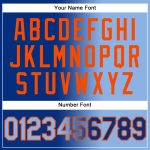 Custom Personalized Sports Pullover Hoodie with Name and Number - Royal Light Blue-Orange Gradient Sweatshirt Personalized