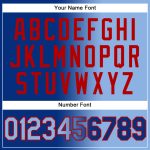 Custom Team Name & Number Royal Light Blue-Red Gradient Sports Hoodie Pullover Sweatshirt - Personalized Fashion Apparel
