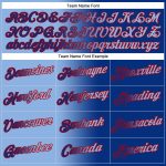 Custom Team Name & Number Royal Light Blue-Red Gradient Sports Hoodie Pullover Sweatshirt - Personalized Fashion Apparel