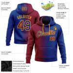 Custom Name Number Maroon Gold Gradient Stitched Sports Hoodie Pullover Sweatshirt Fashion Team Apparel Personalized Stitched