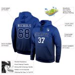 Custom Team Name Number Hoodie Sweatshirt - Personalized Stitched Royal Navy-White Fade Fashion Sports Pullover Personalized